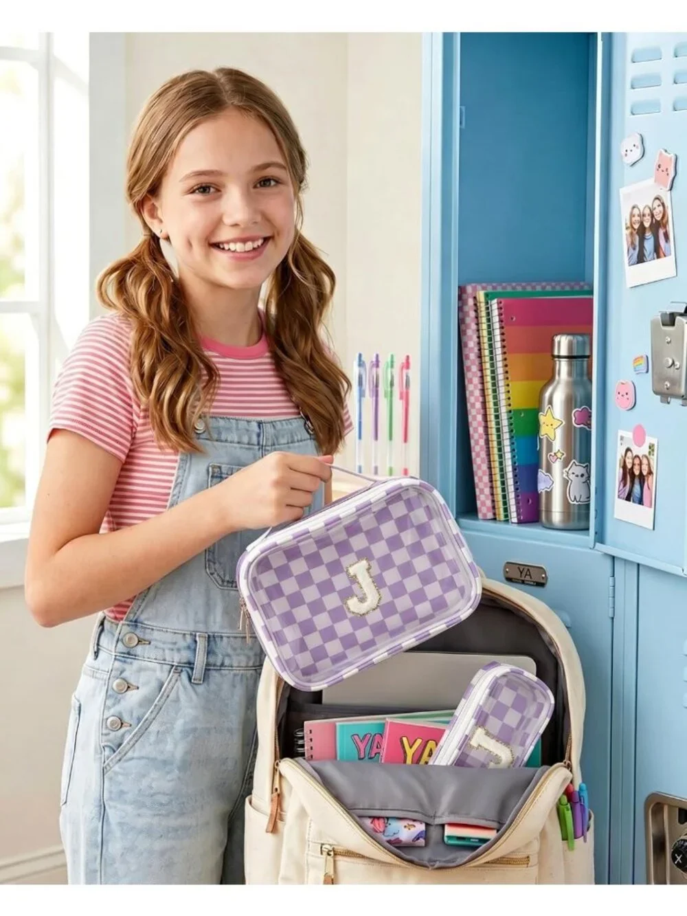 Personalized Makeup Bag Set for Women - Monogrammed Cosmetic Pouches, Gift for